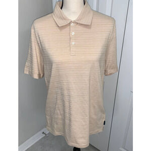 Perris Ellis Tan Polo/ Cuffed Short Sleeves- M